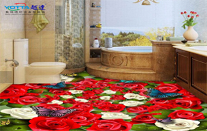 五彩玫瑰花海3D地磚